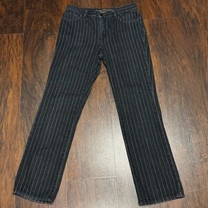 Lauren Ralph Lauren Lauren Jeans Co. Black Pinstripe Mid Rise Jeans 4Petite